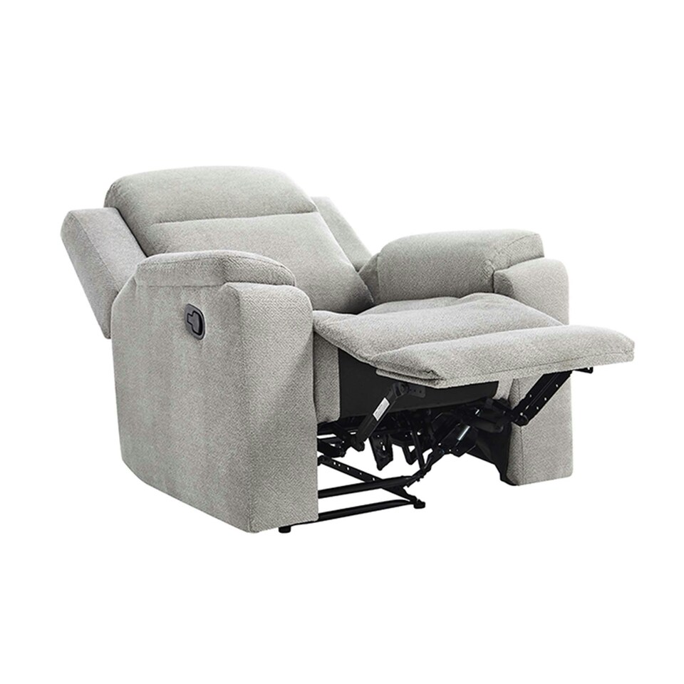 image 1 of Orka Manual Recliner Chenille Fabric Chair Blue
