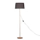 image 4 of ValueLights Charlie Copper Floor Lamp Grey Doretta Shade 