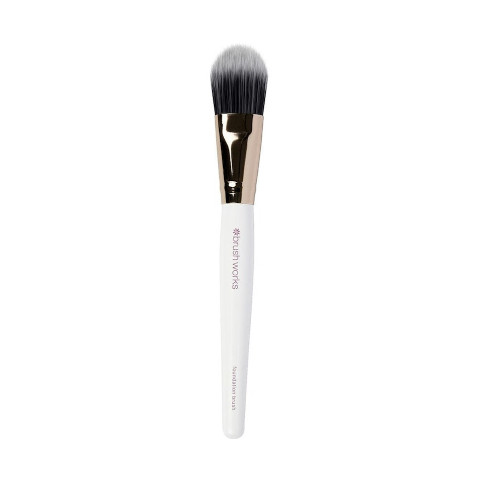image 1 of Brushworks White & Gold Foundation Brush