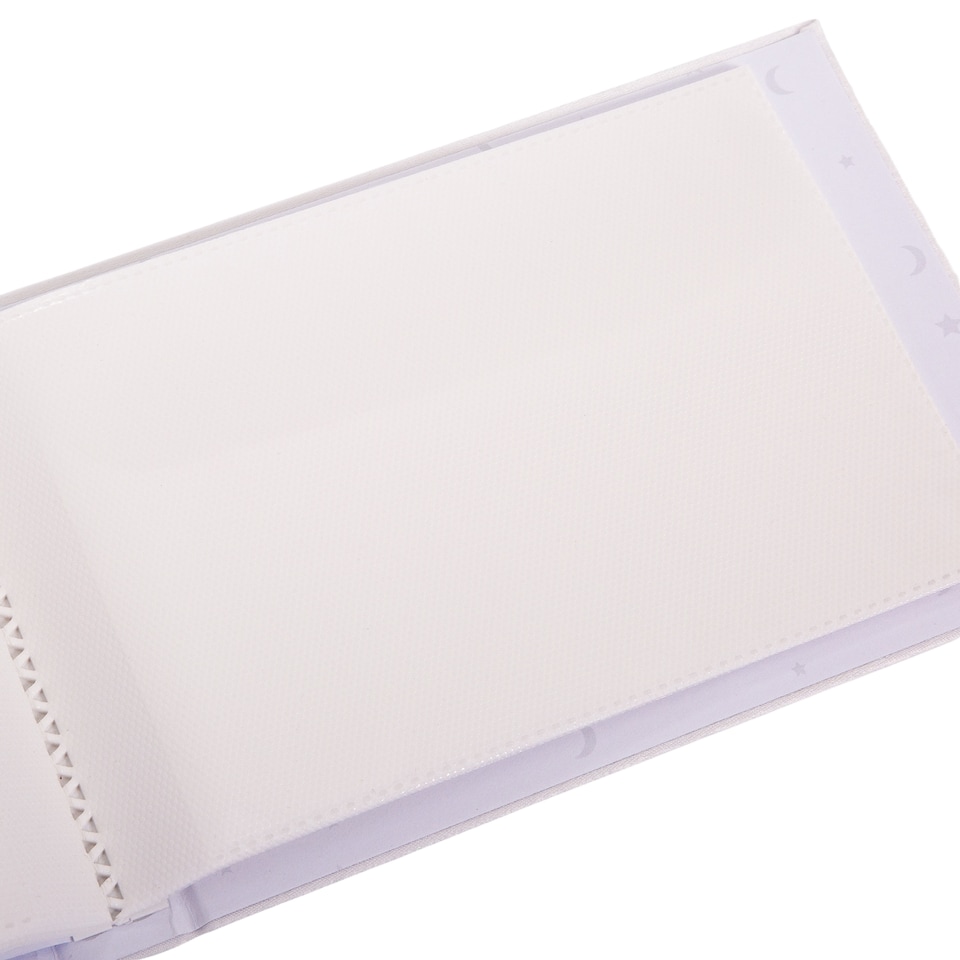 image 1 of Beautiful White Satin Fabric Christening Photo Album with Silver Metal Cross