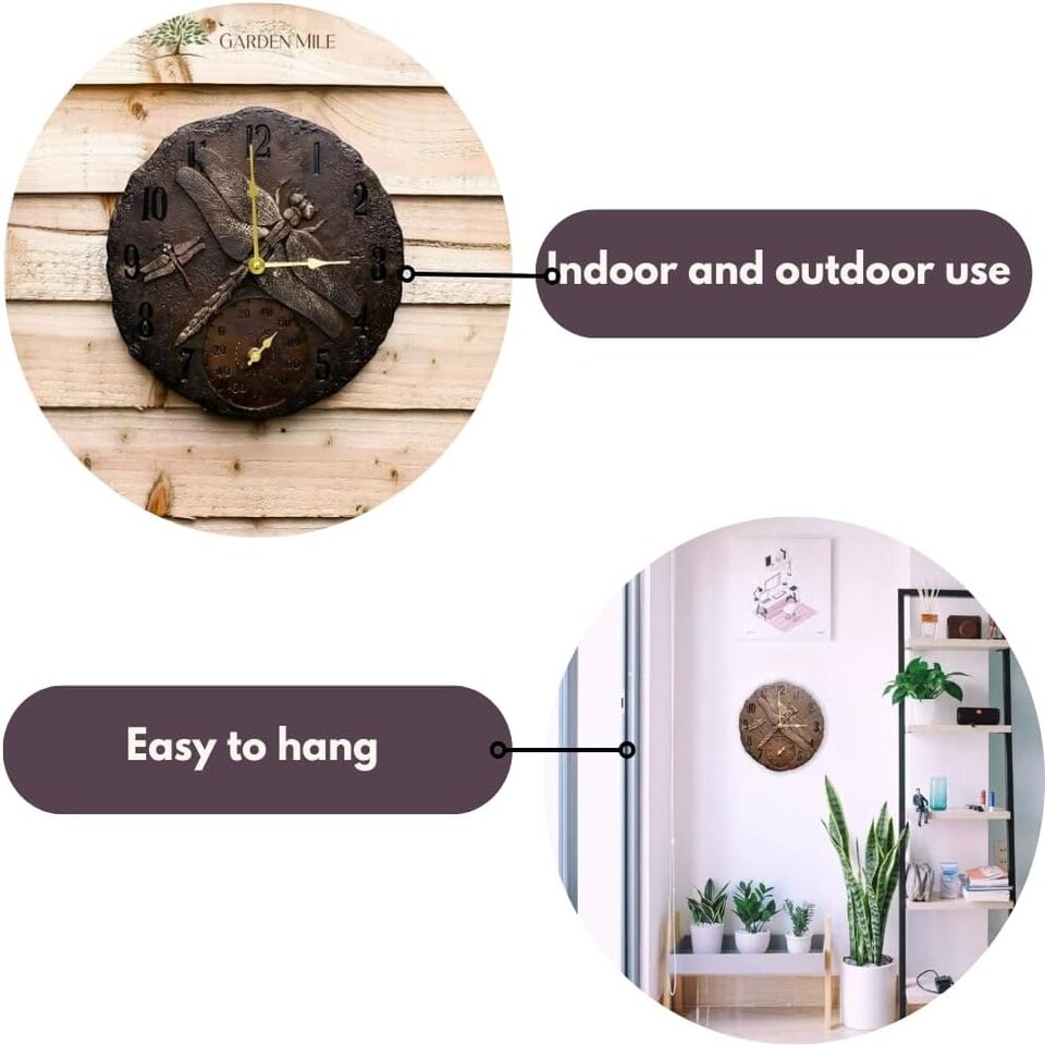 image 1 of Marco Paul 30cm Bronze Dragonfly Wall Clock Bronze