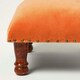 image 5 of Homescapes Mable Burnt Orange Velvet Square Footstool