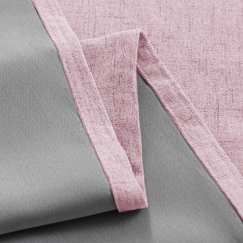 image 1 of Pink Lined Blackout Eyelet Curtains - 46 x 63 Inch Drop - 2 Panel | Pink | One Size