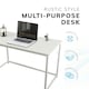 image 1 of Desk Computer PC Laptop Home Office Work Desk 120cm, Study White Rustic Style White