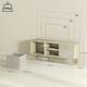 image 7 of HOMCOM Modern TV Cabinet Stand w/ Shelves & Drawers, Bedroom Natural