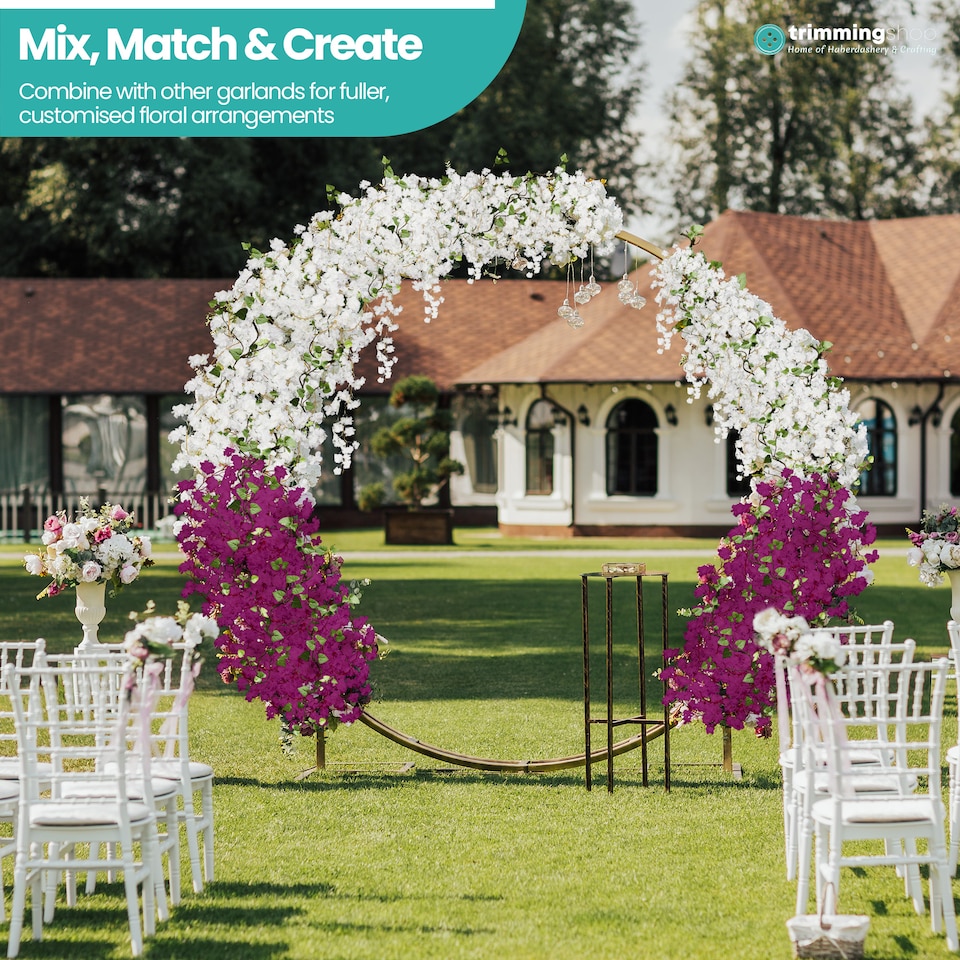 image 1 of 180cm Cherry Blossom Flower Garland, 144 Blooms with No Wire Hanging Flowers
