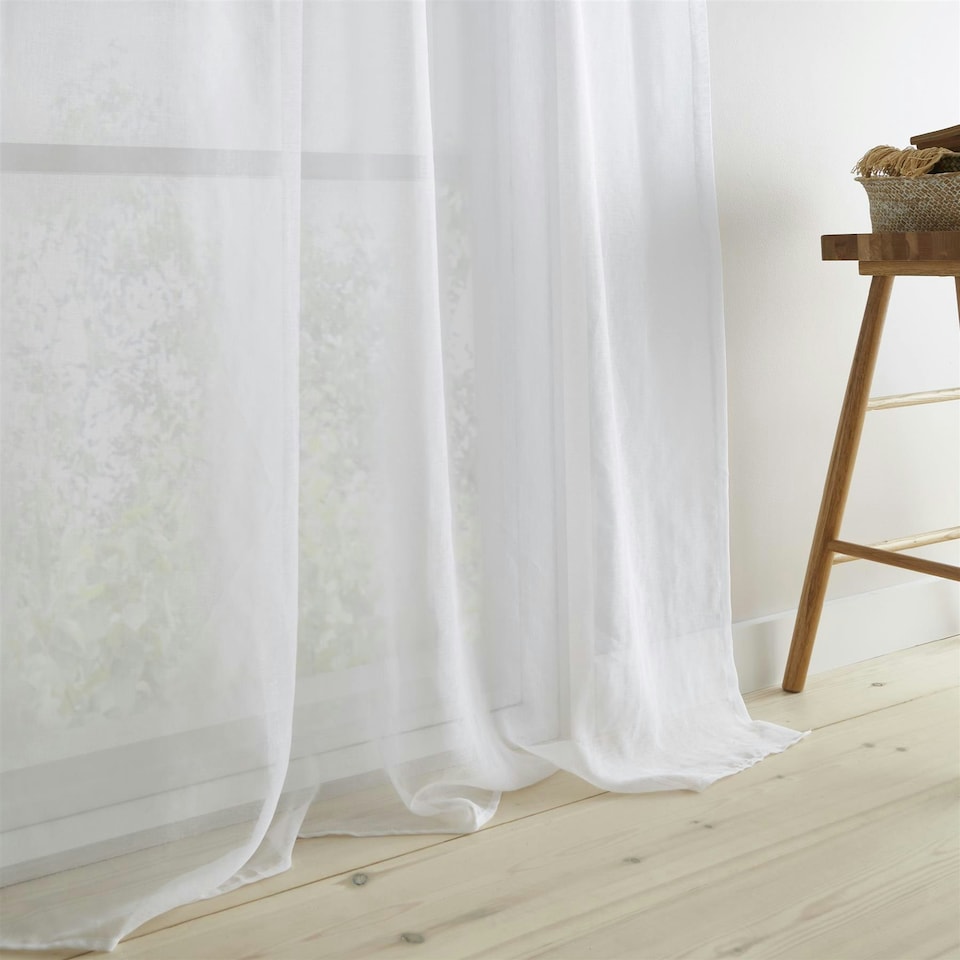 image 1 of Pineapple Elephant Izmir White Tab Top Voile White | 55x54"