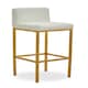 image 1 of Interiors by Premier White PU and Gold Finish Bar Chair, Glam Touch Indoor Metal Bar Stool, Footrest Bar Chair
