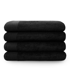 Chatsworth 600gsm Pure Cotton Towels Soft & Absorbent | Black | Black | 1