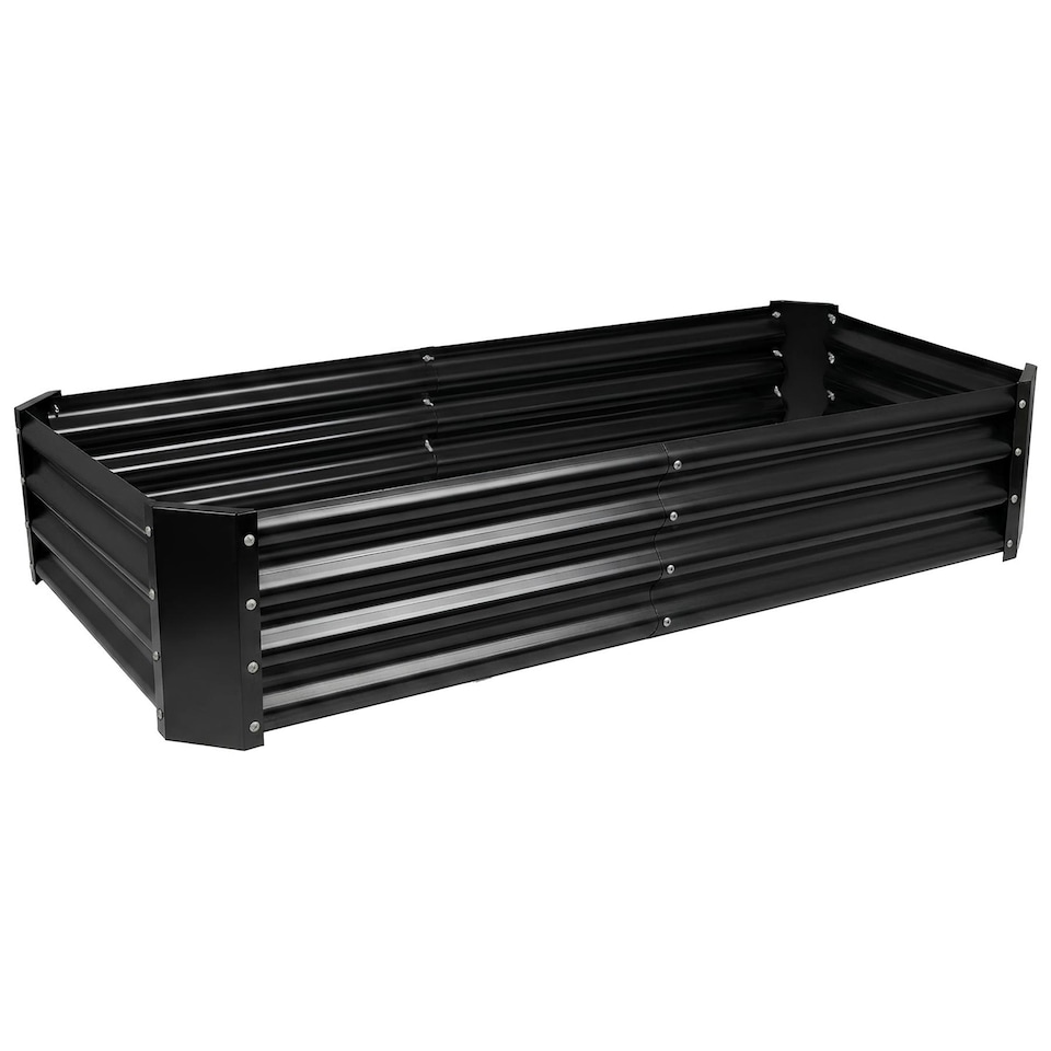 image 1 of Harbour Housewares Raised Garden Bed - Anthracite Rectangular Bottomless Metal Raised Galvanised Steel Planter Box 180 x 90cm