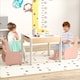 image 9 of COSTWAY Wooden Kids Table and Chair Set with Storage Pink