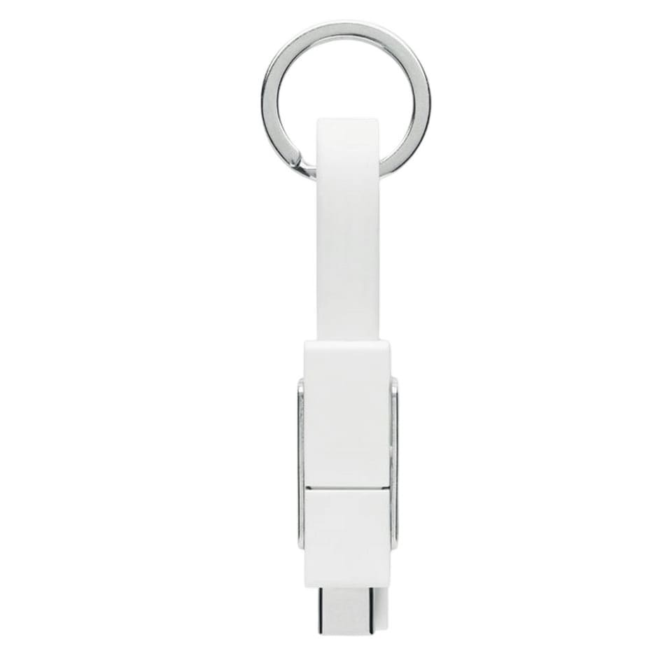 MidOcean Key C 4 in 1 Keyring Charging Cable - White - One Size