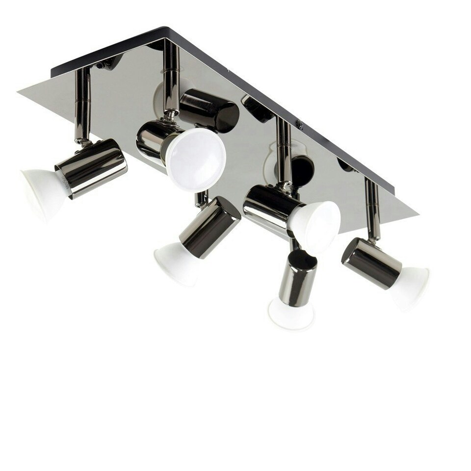 image 1 of ValueLights Consul Spotlight Polished Black Spotlight and GU10 Spotlight LED 5W Cool White 6500K Bulb