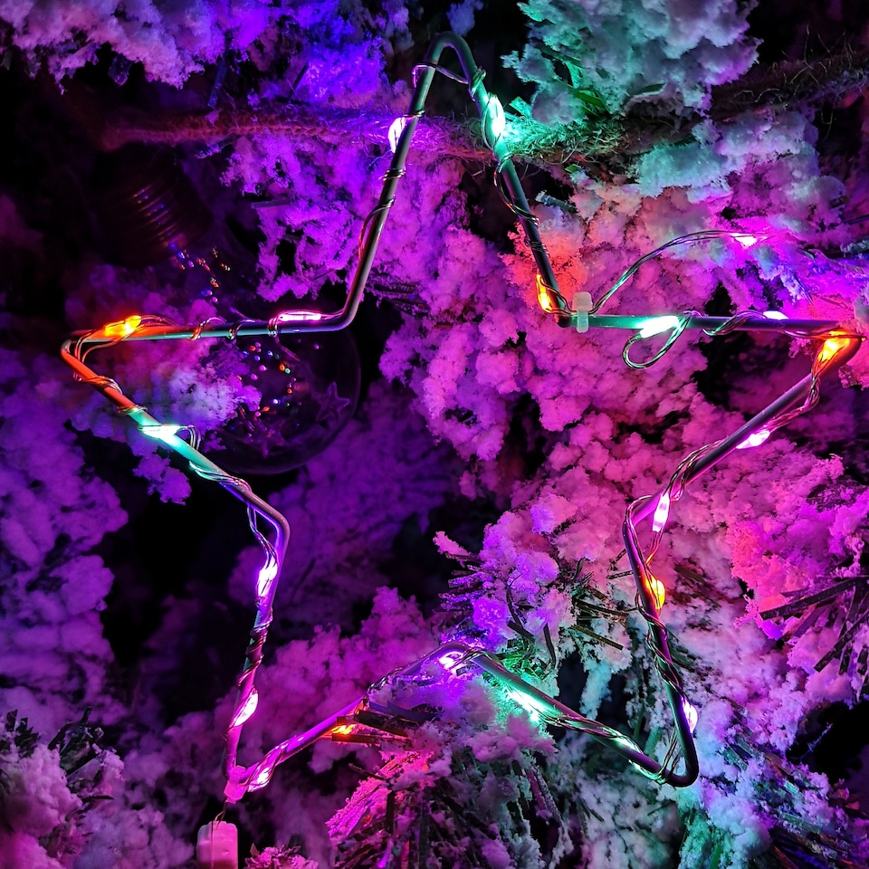 image 1 of 2.6m Set of 10 Star Curtain Lights 227 Rainbow LEDs Microbrights String Lights