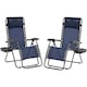 image 1 of Yaheetech Set of 2 Foldable Reclining Lounge Chair with Cupholder/Pillow