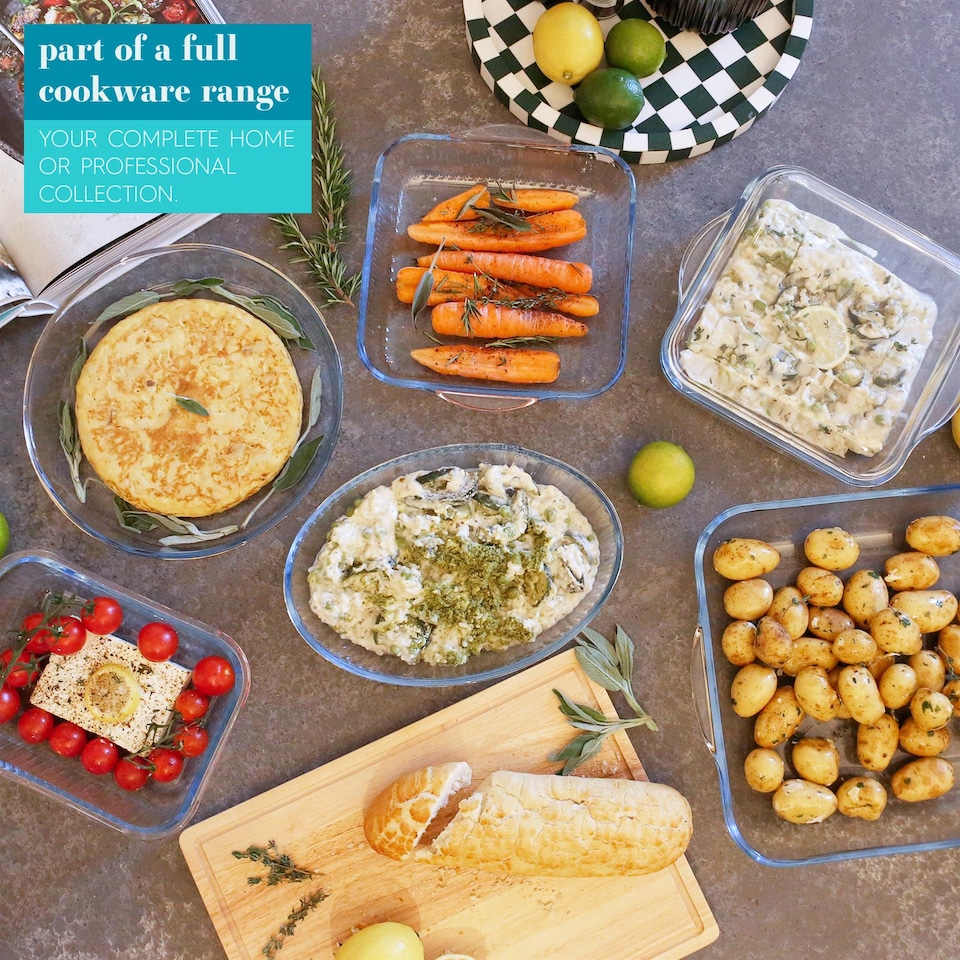 image 1 of Argon Tableware Square Glass Oven Dish - 24cm x 21cm | Clear | Clear | 24cm x 21cm