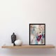 image 2 of Hummingbird Zinnia Flower Blooms Oil Living Room Black Framed Wall Art Print A4