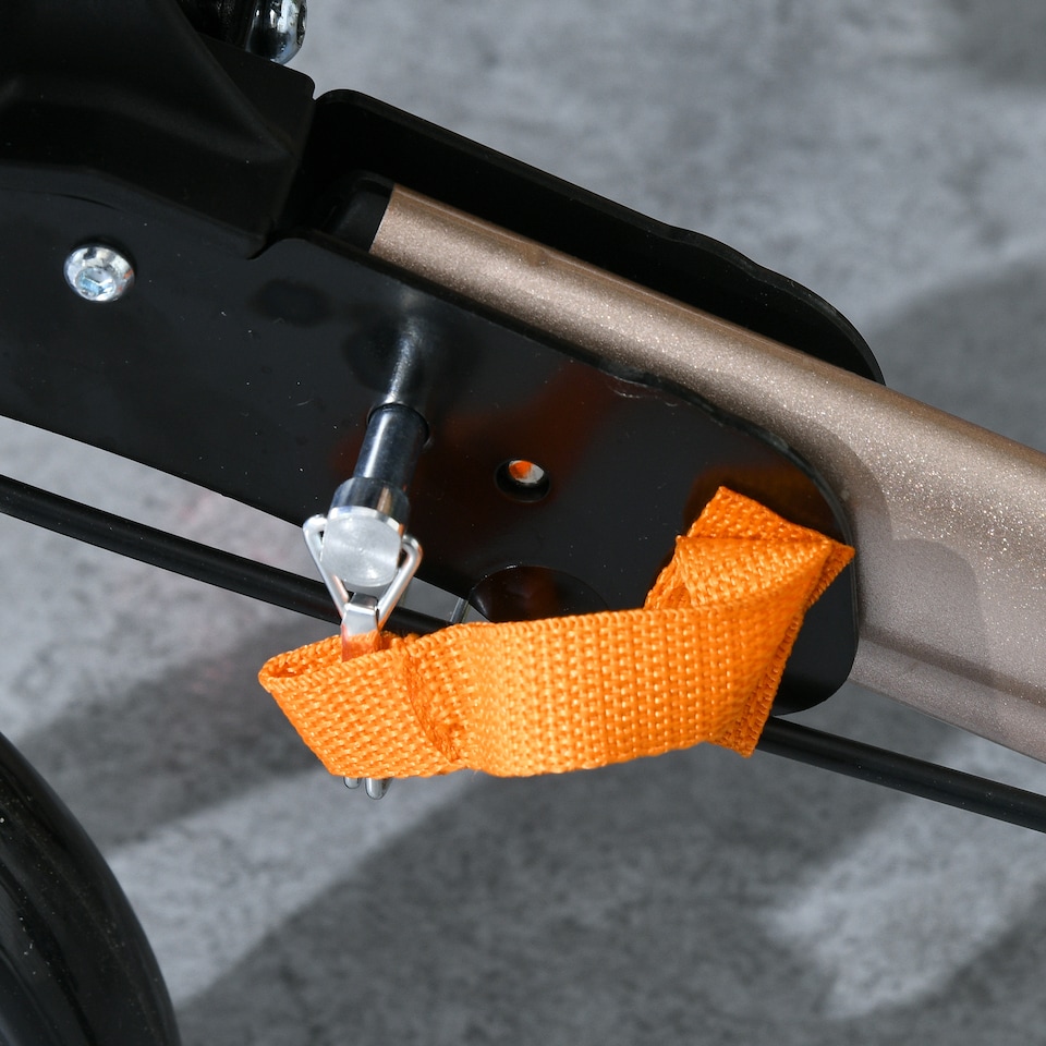 image 1 of HOMCOM 4 Wheel Rollator with Seat and Back, Folding Mobility Walker with Carry Bag, Adjustable Height, Dual Brakes, Cane Holder, Lightweight Aluminium Walking Frame for Seniors and Disabled, Gold Tone