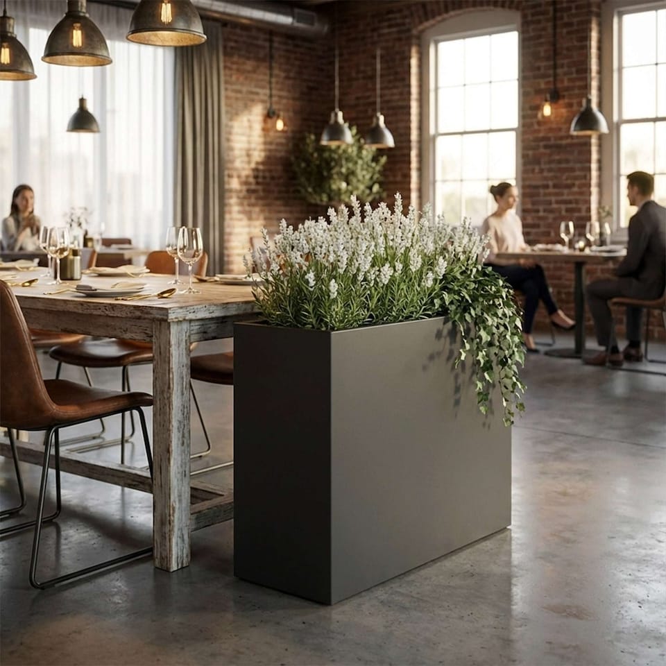 image 1 of Large Metal Planter 90cm x 82cm - Grey | Grey | Grey | 1