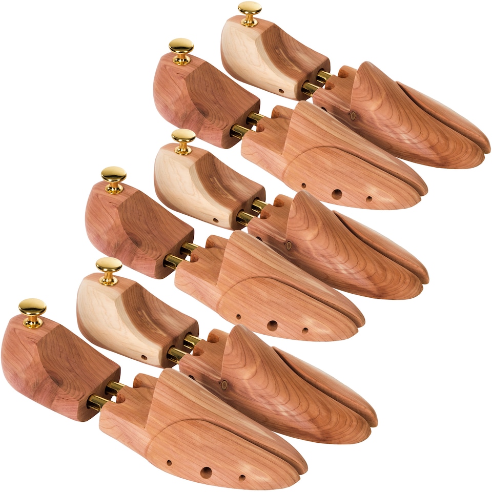 image 1 of Shoe Stretcher - 3 pairs, cedar wood and brass, absorbs moisture, for women and men | Brown | brown | 39-41 | 3