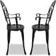 image 5 of Centurion Supports Prego 2-Large Garden and Patio Bistro Chairs with Armrests in Cast Aluminium Black