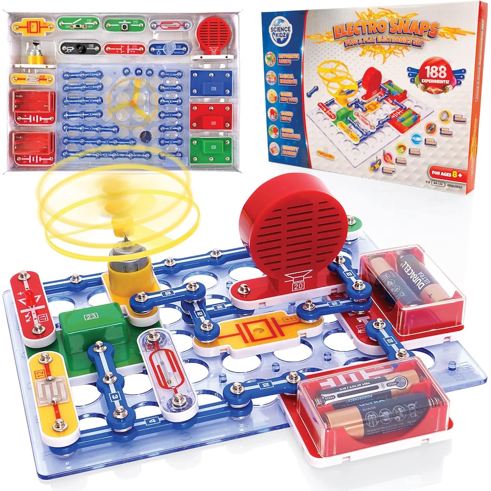 image 1 of Science Kidz Electro Snaps 188 Piece Electronics Set