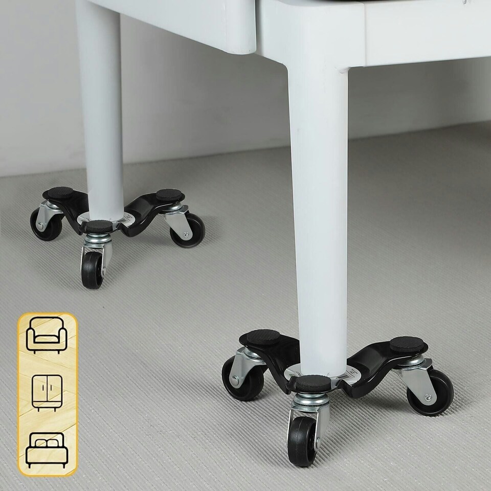 image 1 of 4 x 3 Wheel Wheeled Moving Castor Dolly Heavy Appliance Furniture Movers 60kg 