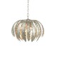 image 1 of Delphine Floral Leaves 3 Light Spherical Pendant Silver Paint, E14