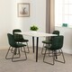 image 3 of Marlow Dining Set with Lukas Chairs White | White Marble/Emerald Green