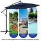 image 4 of COSTWAY 10FT Cantilever Parasol Patio Offset Umbrella LED Lights Blue
