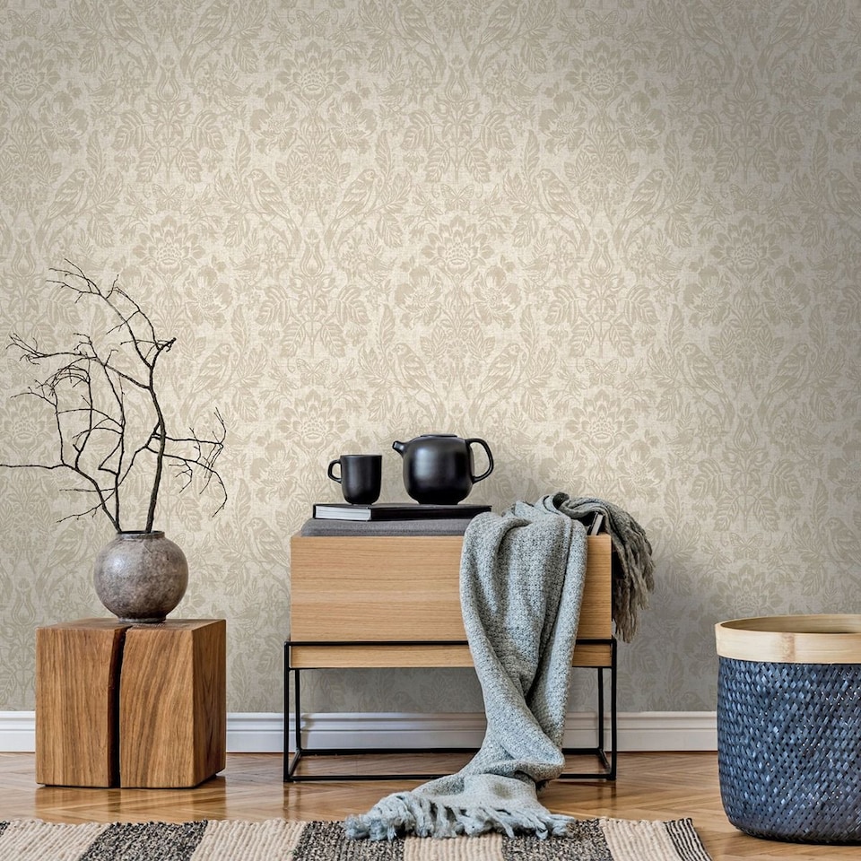 image 1 of Holden Decor Hawthorn Meadow Blown Vinyl Textured Wallpaper | Clear | Neutral | 1