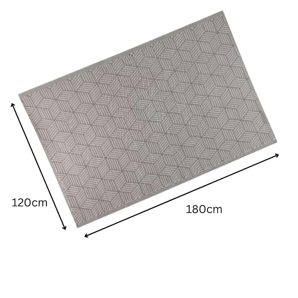 image 1 of Marco Paul Grey Geometric Pattern Outdoor Rug 150 x 210cn Grey | 180 x 120cm