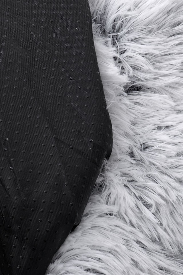 image 1 of Living and Home Calming Round Donut Plush Dog Cuddler Bed | Multi | Grey White | L