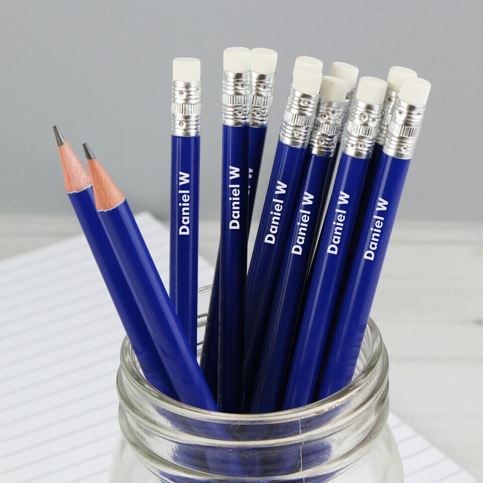 image 1 of Personalised Name Only Blue Pencils