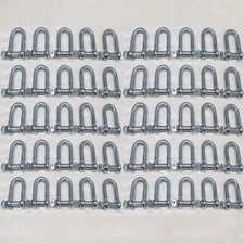 Dee Shackle Screw Pin Galvanised 5MM X50 (Commercial Chain Connector Caravan Tether)
