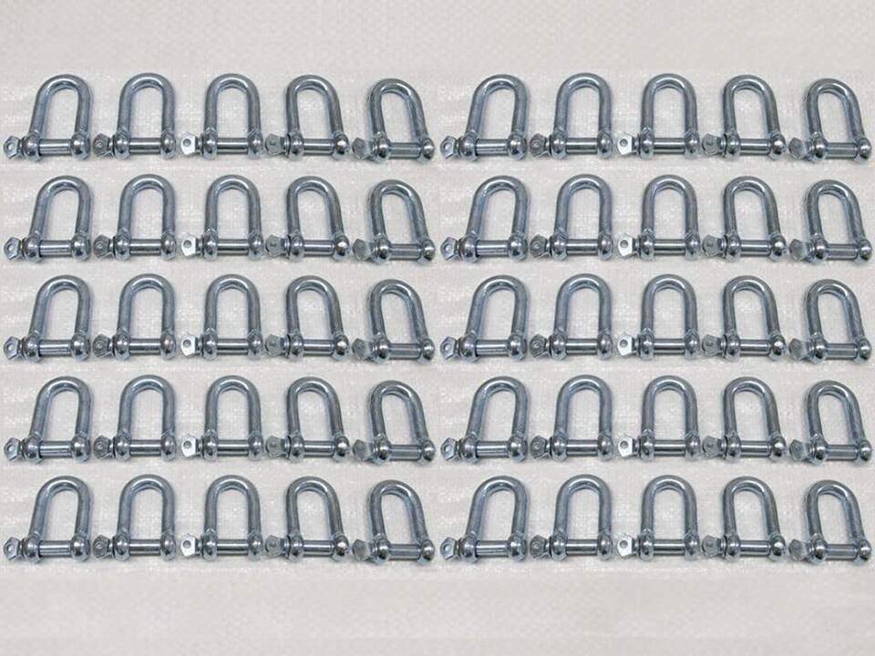Dee Shackle Screw Pin Galvanised 5MM X50 (Commercial Chain Connector Caravan Tether)