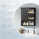 image 5 of COSTWAY Bathroom Wall Mounted Cabinet Wooden Cabinet Black