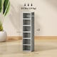 image 5 of HOMCOM 204 CD Media Display Shelf Unit Set of 2 Blu-Ray Tower Rack w  Adjustable Shelves Bookcase Storage Organiser, Cement Grey