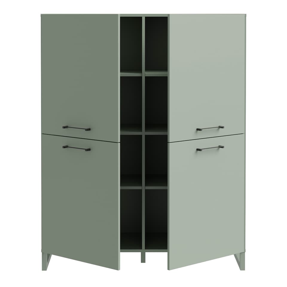 image 1 of Sali 4 Door Highboard in Sage Green