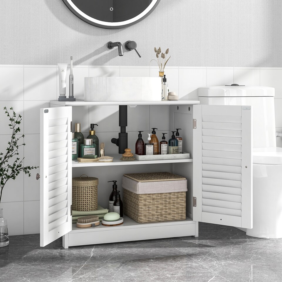 image 1 of COSTWAY Under Sink Cabinet Freestanding Bathroom Vanity Cabinet