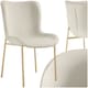 image 1 of Dining Chair Tessa - ergonomic high backrest, slim steel legs, soft fabric - per piece Cream | Velvet Look Beige/Gold