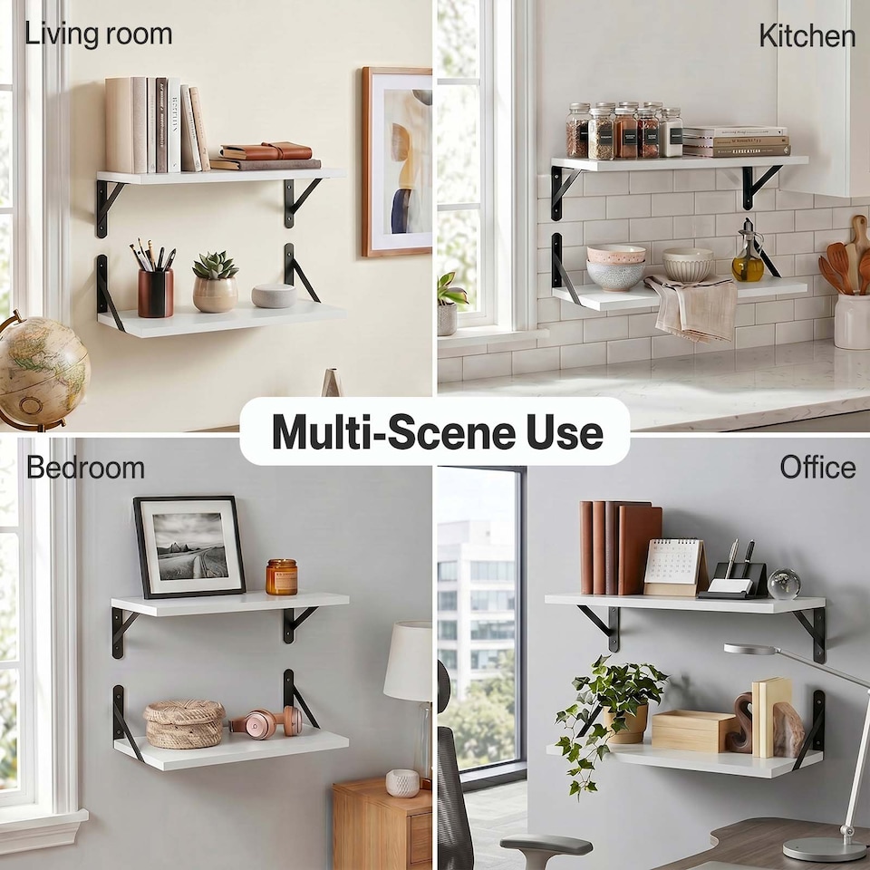 image 1 of Levede Floating Shelves 2PC Wall Mounted Shelf DIY Storage Display Modern Decor