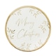 image 1 of Gold Foil Merry Christmas Foliage Round Paper Plates 23cm - Pack of 8