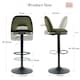 image 9 of SONARA Set of 1 Adjustable Velvet Upholstered Breakfast Bar Stools | Green