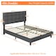 image 3 of Yaheetech 135 cm W x 190 cm L Upholstered Bed Frame Dark Grey