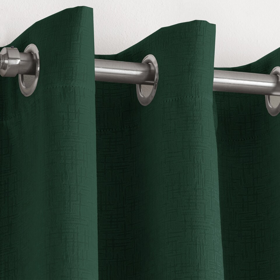 image 1 of Enhanced Living Vogue Green 90 x 72 inch (229x183cm) Eyelet Thermal Noise reducing Dim Out Curtains (PAIR)