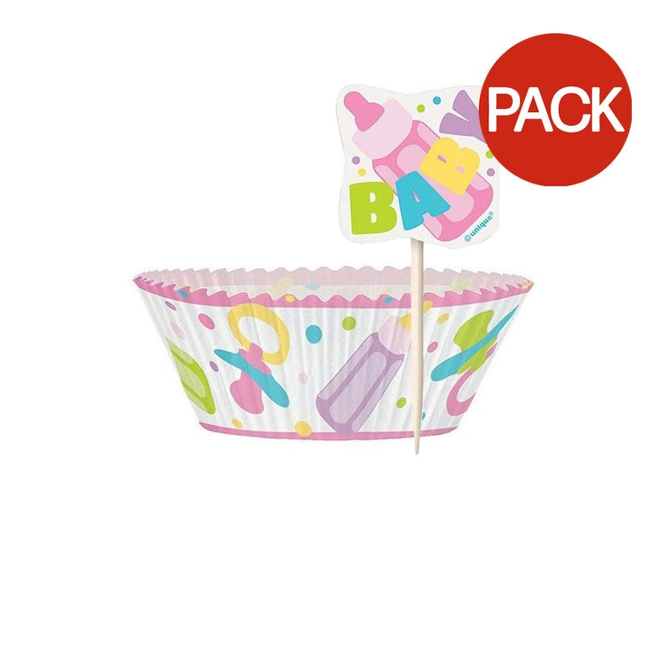 Unique Party Baby Shower Cupcake Topper Set (Pack of 48) - Multicoloured - One Size