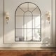 image 1 of HOMCOM Modern Arched Window Wall Mirror for Living Room Bedroom, 91x60cm, Black | Black