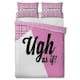 image 1 of Clueless Ugh As If! Icon Duvet Cover Set - Pink/White - Single Pink | Single