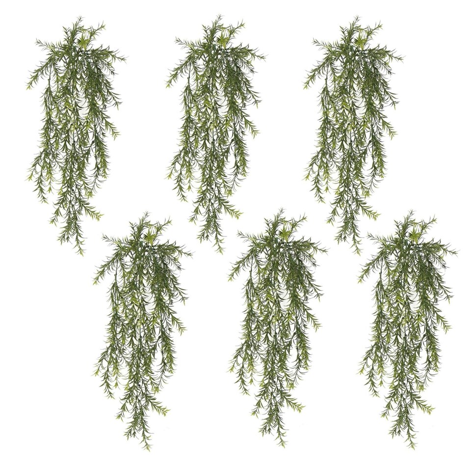image 1 of Pack of 6 x Hanging UV and Fire Resistant Artificial Spider Fern Plant 78cm